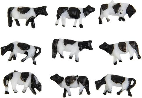 30 Pcs 1:150 N Scale Plastic Cows, Painted Farm Animal Figures for Model Train Scenes and Outdoor Landscape Displays in Kuwait