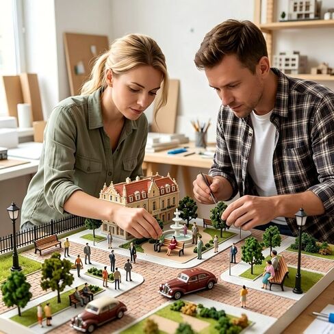 20 Pcs 1:25 Scale Mini People Figurines Tiny Painted Plastic Miniature People Sitting Standing Model Trains Architectural Figures for Miniature Scenes Diorama Village in Kuwait