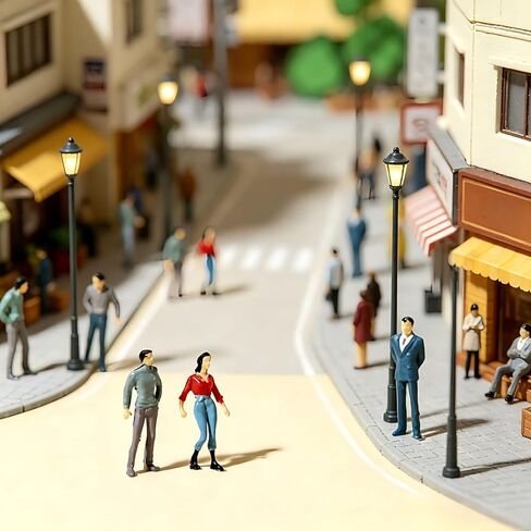 20 Pcs 1:25 Scale Mini People Figurines Tiny Painted Plastic Miniature People Sitting Standing Model Trains Architectural Figures for Miniature Scenes Diorama Village in Kuwait