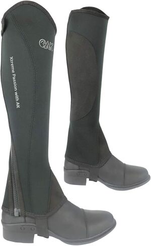 AK Neoprene Curved Zip Half Chaps for Horse Riding – Breathable, Flexible, Durable Equestrian Half Chaps for Men & Women – Non-Slip Fit, Easy Zip Closure – AKRS-1828 in Kuwait
