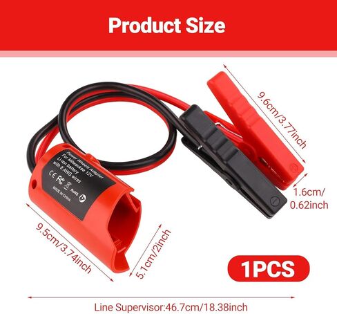 Jumper Cable Clamps for Car with Adapter Compatible with Mil-waukee M12 12V Batteries, Silicone wire 8AWG 2FT Alligator Clips Automotive, Fit for Cars Light Trucks Car Jump Starting Using Tool in Saudi Arabia