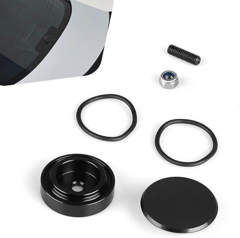 Car Wiper Plug, Rear Windshield Wiper Plug Cap Set, Aluminum Rear Window Grommet Delete Cap, Universal Block off Cover for Vehicle, SUV, RV (Black) in Kuwait