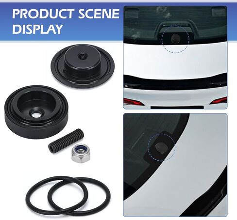 Car Wiper Plug, Rear Windshield Wiper Plug Cap Set, Aluminum Rear Window Grommet Delete Cap, Universal Block off Cover for Vehicle, SUV, RV (Black) in Kuwait