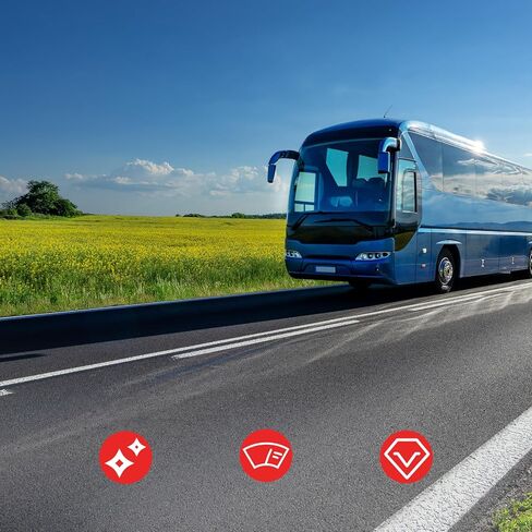 قطعتان من شفرة ممسحة الزجاج الأمامي شديدة التحمل مقاس 48 بوصة بديلة لمركبة ترفيهية متنقلة RV والحافلة مع قطعة واحدة من منشفة غسيل السيارات 26.5 مم 23 مم in Kuwait