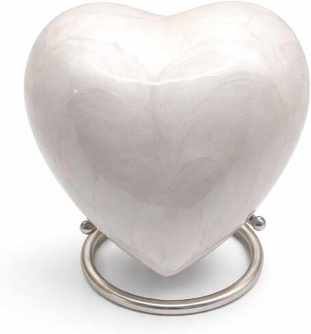 Heart Keepsake Urn for Human Ashes - High Gloss Cremation Urn with Stand and Velvet Bag, Perfect for Adults & Infants (Sea Green) in Kuwait