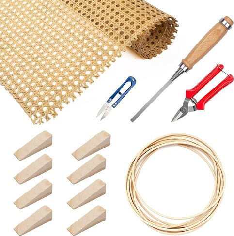 15 Pcs Rattan Repair Kits - Rattan Caning Material for Chairs and Cabinets, Woven Open Mesh Wicker Repair Kit for DIY Home Projects and Furniture in Kuwait