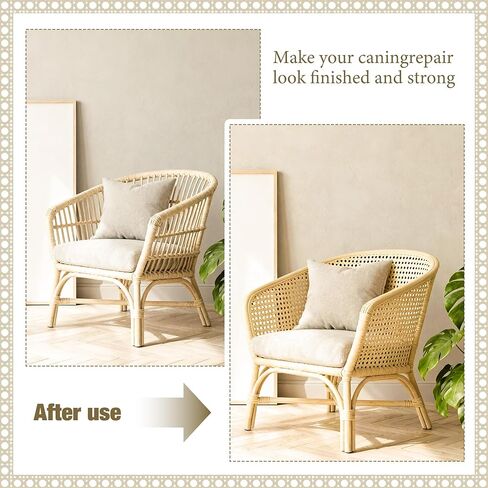 15 Pcs Rattan Repair Kits - Rattan Caning Material for Chairs and Cabinets, Woven Open Mesh Wicker Repair Kit for DIY Home Projects and Furniture in Kuwait