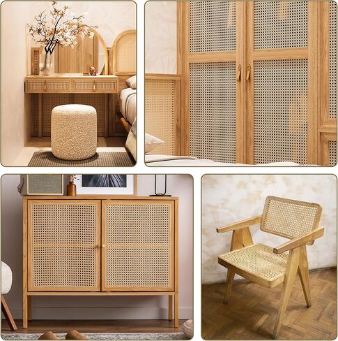15 Pcs Rattan Repair Kits - Rattan Caning Material for Chairs and Cabinets, Woven Open Mesh Wicker Repair Kit for DIY Home Projects and Furniture in Kuwait