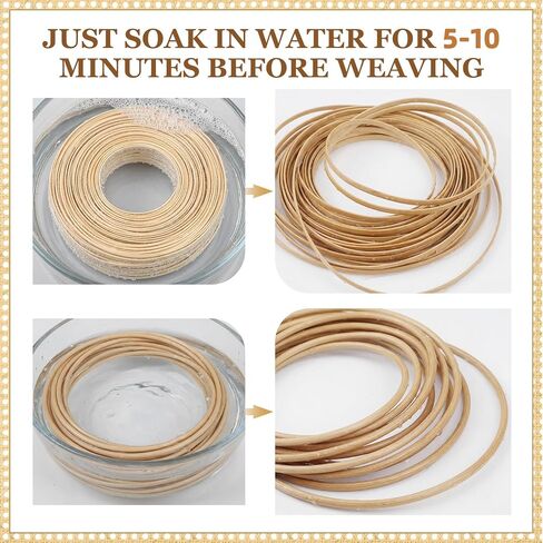 Sieral Rattan Repair Kit Includes 1 PC 1/10inch x 270ft Flat Cane Webbing Roll, 4/25 Inch x 7.8ft Spline, Caning Chisel and 12 Pcs Wooden Pegs for Chair, Cabinet & Wicker Furniture Restoration in Kuwait