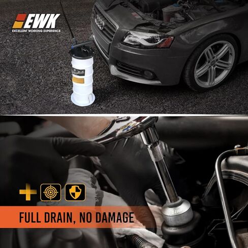 مضخة استخراج الزيت اليدوية EWK 6.5 لتر لتغيير الزيت، أجهزة تفريغ السوائل للسيارات والقوارب والسماء النفاثة وجزازات العشب، وتصريف الزيت السريع في 10 مضخات (6.5 لتر + 7/8 بوصة مقبس مستشعر O2) in Kuwait