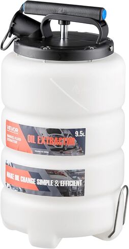 VEVOR Fluid Extractor, 9.5 L Capacity, Manual Vacuum Oil Extractor Pump with 59 in Long Horse & Three 47 in Extension Tubes, Oil Change Pump with HDPE Tank for Cars, Lawn Mowers, Boats, Motorcycles in Kuwait