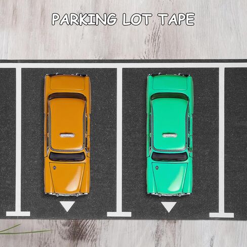 jojofuny Miniature Parking Lot Tape 1 Roll Adhesive Parking Space Tape for Kids DIY Micro Lot Design Prop Includes Traffic Signs and Road Markings Enhances Creativity and Family Interaction in Kuwait