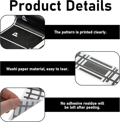 Race Track Tape, Road Tape for Toy Cars Track-Tape Sticks to Flat Surfaces No Residue for Birthday Party Racing Party Decoration (3 PCS 1.9x197/3x118) in Kuwait