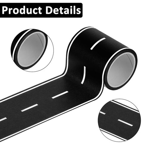 2 Pack Roadway Tape, Black Road Track Tape, 32.8 Ft Long x 2 In Wide Toy Car Track Roadway Finish Line Tapes, No Residue Easy to Tear Table Runner Road Sticker for Race Car Birthday Party Decorations in Kuwait