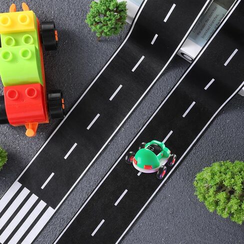 2 Pack Roadway Tape, Black Road Track Tape, 32.8 Ft Long x 2 In Wide Toy Car Track Roadway Finish Line Tapes, No Residue Easy to Tear Table Runner Road Sticker for Race Car Birthday Party Decorations in Kuwait