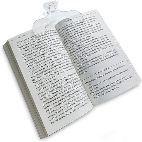 مشبك حامل صفحة الكتاب للقراءة مع حامل، مشابك حامل صفحة شفافة لتثبيت كتاب الموسيقى، مستلزمات إكسسوارات المدرسة والمكتب المنزلي (شفاف) in Kuwait