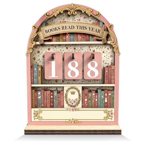 Books Read This Year Counter Wooden Book Tracker Sign with Number Tiles, Bookshelf Reading Progress Counter Decor, Book Lover Gift for Reader Librarian Teacher Book Club in Kuwait