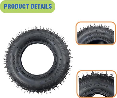 13x5x6 13x5.00-6 إطار وأنبوب داخلي لمقطورة حديقة منفاخ الثلج الدوارة رباعية 4 عجلات دراجة صغيرة تيلر عربة جولف ATV عربة حديقة 2 حزمة in Kuwait