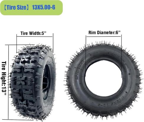 13x5x6 13x5.00-6 إطار وأنبوب داخلي لمقطورة حديقة منفاخ الثلج الدوارة رباعية 4 عجلات دراجة صغيرة تيلر عربة جولف ATV عربة حديقة 2 حزمة in Kuwait