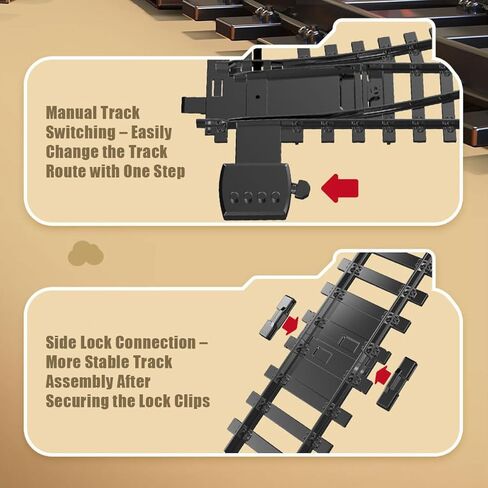 RC Christmas Train Set for Tree, 62904B Electric Remote Control Locomotive Train Railway Model with Carriages/Long Track/Lights Sound Effects, Home Decor Gift for Enthusiasts in Kuwait