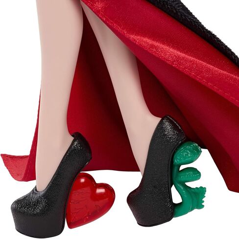 Monster High x Wednesday Doll, Morticia Addams Collectible in Black and Crimson Velvet Dress with Jewelry, Show-Inspired Heels and Doll Stand in Kuwait