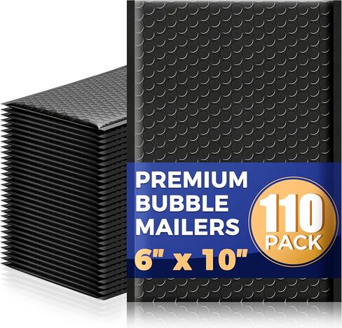 110 Pack 6’’ x 10’’ Bubble Mailer - Self-Sealing Waterproof Small Mailing Envelopes Padded Lightweight Bags 6 x 9 Usable Space for Apparel Accessories, Phone Cases, Trading & Greeting Cards, Prints in Kuwait