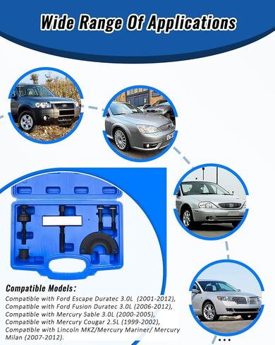 مجموعة أدوات بكرة مضخة المياه 3.0 لتر متوافقة مع محرك Ford Escape Fusion Mercury Sable 3.0L DOHC، مجموعة خدمة تركيب مزيل مضخة المياه 8069 7483A in Kuwait