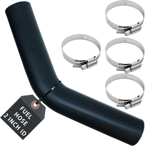 Gasoline Fuel Filler Neck Hose 2 inches Inside 45 degree Reinforced Gas tank (2" ID 15 7/8" Long) with 4 Hose Clamps（1 Pack) in Saudi Arabia