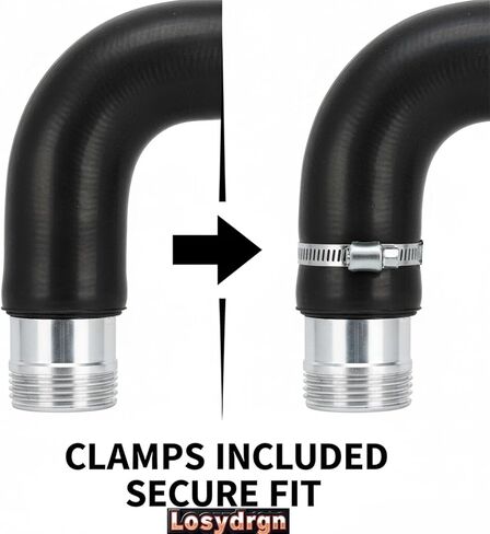 Gasoline Fuel Filler Neck Hose 2 inches Inside 45 degree Reinforced Gas tank (2" ID 15 7/8" Long) with 4 Hose Clamps（1 Pack) in Saudi Arabia
