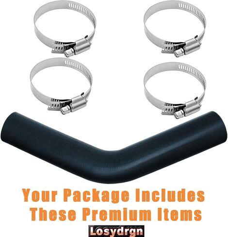Gasoline Fuel Filler Neck Hose 2 inches Inside 45 degree Reinforced Gas tank (2" ID 15 7/8" Long) with 4 Hose Clamps（1 Pack) in Saudi Arabia
