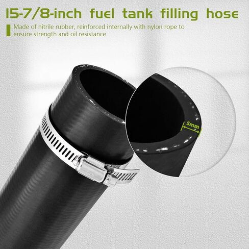 1 1/4" ID Gasoline Fuel Filler Neck Hose (45 Degree) with 4 Clamps - 15 7/8" Length Gas Tank Hose Replacement in Kuwait