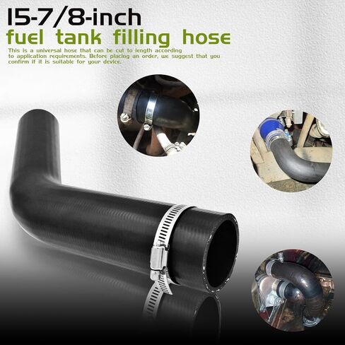 1 1/4" ID Gasoline Fuel Filler Neck Hose (45 Degree) with 4 Clamps - 15 7/8" Length Gas Tank Hose Replacement in Kuwait