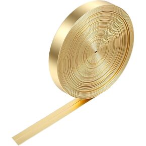 Andibro 10Yards Flat Metallic Leather Gold Straps, 0.47 Inch Gold String Flat Leather Cord Glossy Craft Lace for DIY in Kuwait
