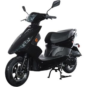 دراجة الغاز X-PRO Bali 50cc للبالغين، محرك أوتوماتيكي رباعي الأشواط، عجلات 10 بوصة، مصابيح LED، معتمدة من وكالة حماية البيئة (أسود) in Kuwait