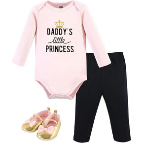 Hudson Baby Unisex Baby Cotton Bodysuit, Pant and Shoe Set, Brown Navy Mamas Boy, 0-3 Months in Kuwait