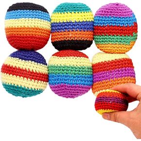 6PCS Hand-Made Knitted Bags, 2026 Upgraded Footbags Knitted, Professional Balls for Kids, Juggling Balls for Beginners, Ready-to-Use Balls (No Assembly Required) (6pcs) in Saudi Arabia