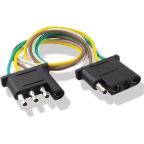 Trailer Light Wiring Harness Extension – 4-Pin Plug, 18 AWG Flat Wire Connector – Heavy-Duty PVC Housing – No Splice Required, Corrosion Resistant, Universal Fit (2 Feet) in Kuwait
