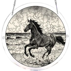 7.4in 83Pcs Handmade Craft Suncatcher Kit Horse Galloping Beach Relax Handmade Gift for Family and Friends in Kuwait