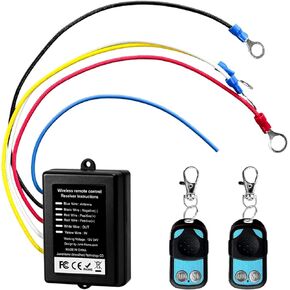 Wireless Winch Remote Control Kit, 12V 24V Anti Interference Winch Receiver with 2 Remotes, 98 Ft Recovery Winches System Handset Switch Receiver for Car Truck SUV ATV in Kuwait