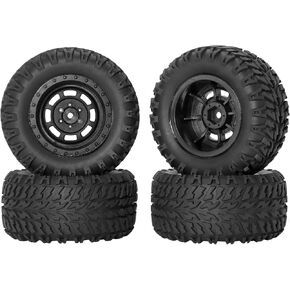 عجلات وإطارات RC Station 12 مم سداسية RC لإطارات وعجلات 1/14 Hyper Go H14BM لـ 1/10 مقياس Traxxas RC لشاحنة دورة قصيرة Riaario Amoril Mini RC إطارات عجلات 4 قطع مُلصقة مسبقًا in Kuwait