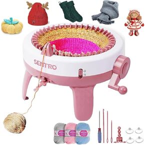 SENTRO Knitting Machine, 40 Needles Automatic Circular Knitting Loom Machine for Kids/Adults Beginners, Double Knit Loom Crochet Machine Kit for Hat,Socks,Scarves,Gloves,Sweater(for 3-5mm Wool Yarn) in Kuwait