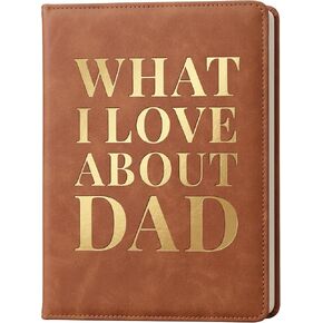 YOELOVE What I Love About Dad Leather Book – A Fill-In-The-Blank Keepsake Journal Gift for Dad Birthday Father's Day Christmas in Kuwait