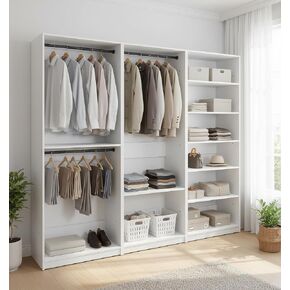Prosper White Freestanding Walk in Wood Closet System in Kuwait