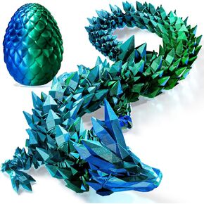 3D Printed Dragon Egg with Dragon Toys, Articulated Dragon Toys for Kids, Animals Figure Fidget Dinosaur Eggs, Kids Easter Eggs Basket Stuffers, Gifts for Boys and Girls 3 4 5 6 7 8(Blue) in Kuwait