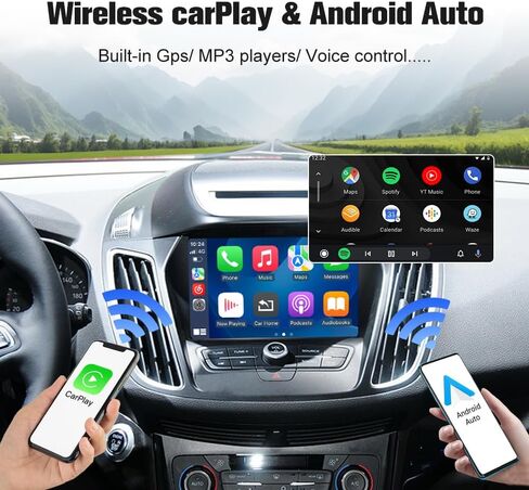 Wireless Carplay/Android Auto Car Modification Module for Ford Sync2 Focus Explorer Fiesta C-Max Edge F-150 Fusion Fiesta Transit Support Mirrorlink and OEM Car Functions in Kuwait