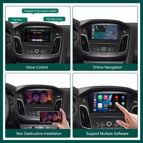 Wireless Carplay/Android Auto Car Modification Module for Ford Sync2 Focus Explorer Fiesta C-Max Edge F-150 Fusion Fiesta Transit Support Mirrorlink and OEM Car Functions in Kuwait