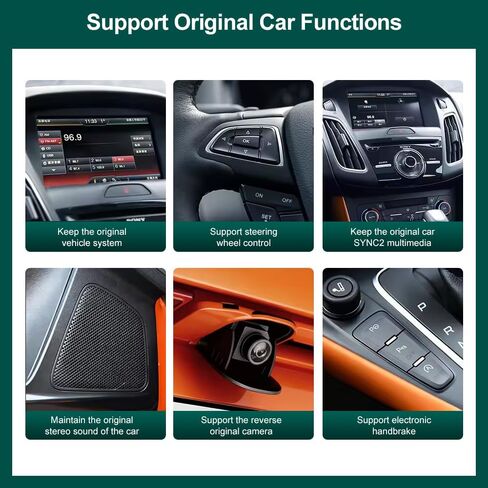 Wireless Carplay/Android Auto Car Modification Module for Ford Sync2 Focus Explorer Fiesta C-Max Edge F-150 Fusion Fiesta Transit Support Mirrorlink and OEM Car Functions in Kuwait