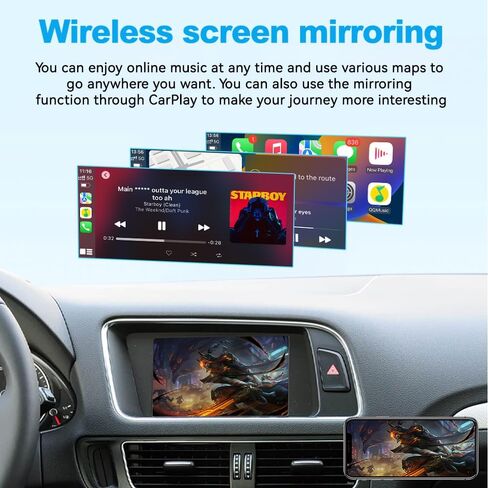 جهاز فك الترميز اللاسلكي Carplay Android Auto التحديثي لأودي 2010-16 A4L/A5/Q5 MMI & 2010-11 A6/A7/A8/Q7 c6Wireless CarPlay OEM ترقية دعم مرآة وصلة الكاميرا USB التحكم في عجلة القيادة WZAU-5 in Kuwait