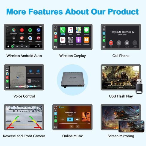 جهاز فك الترميز اللاسلكي Carplay Android Auto التحديثي لأودي 2010-16 A4L/A5/Q5 MMI & 2010-11 A6/A7/A8/Q7 c6Wireless CarPlay OEM ترقية دعم مرآة وصلة الكاميرا USB التحكم في عجلة القيادة WZAU-5 in Kuwait