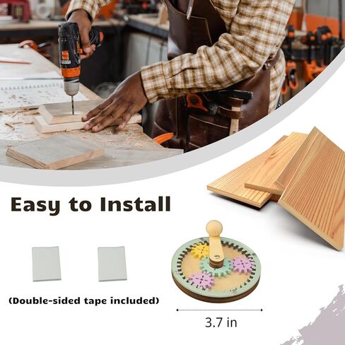 Montessori Wooden Colorful Busy Board DIY Hand Crank Gear Accessory -Toys for Toddler's Early Education- Sensory Board Materials for Kids-Activity Fidget Parts for Fine Mortor Skills in Kuwait